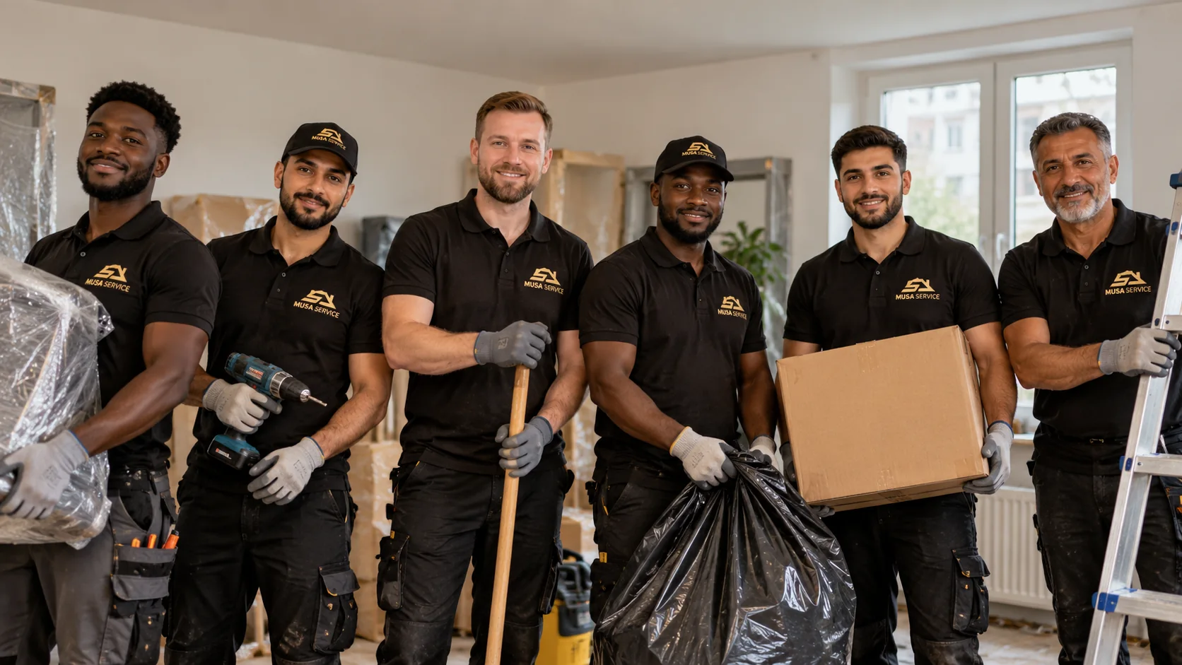 Mitarbeiter von Musa Service bei einer Räumung